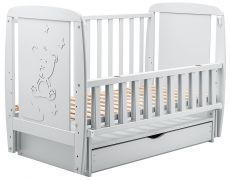 Ліжечко Babyroom Умка DUMYO-3 маятник, ящик, відкидний бік бук сірий